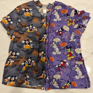 Disney Halloween Scrub Tops Mickey